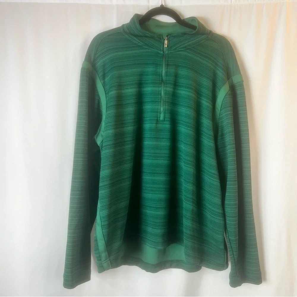 TOMMY BAHAMA SPORT TIDAL STRIPE HALF ZIP XL Men's Green Quarter-Zip Sweater